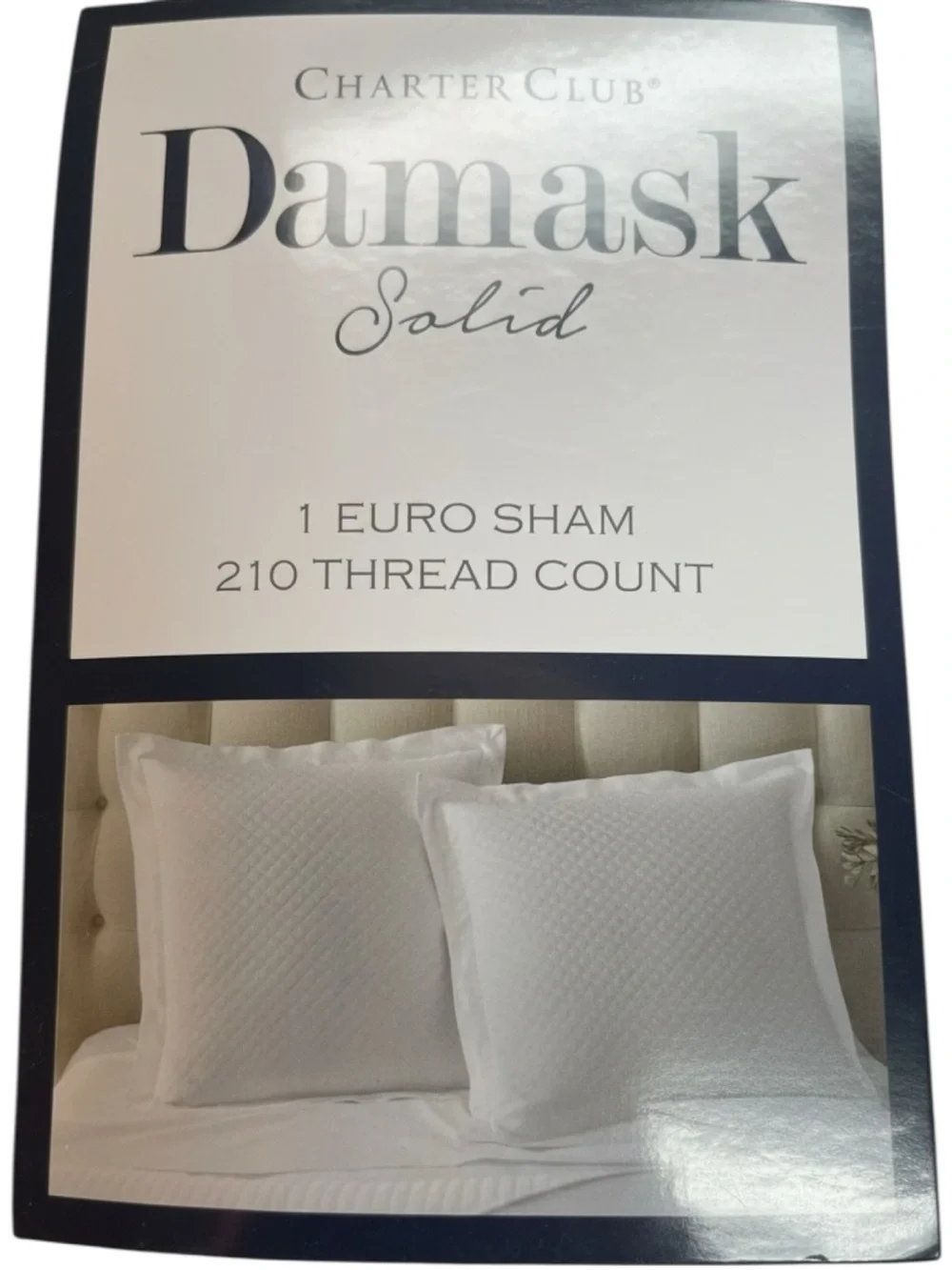 Charter Club Quilted European Sham Damask White